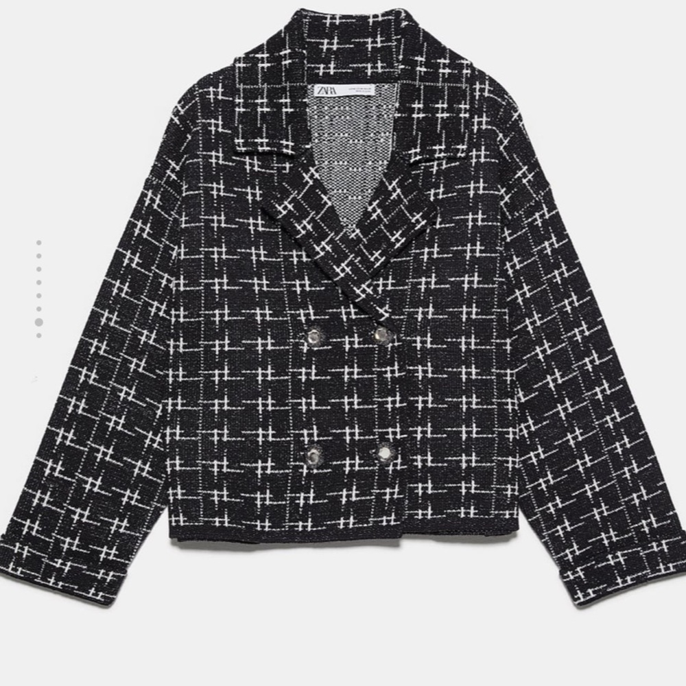 New Zara metallic thread knit jacket NWT medium